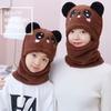 Panda Children Beanie Caps Cartoon Kids Plush Hat Fashion Warm Bonnet Scarf  for Girls Boys