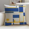M-Mondrian Style Cushion Cover Cushion Cover Pillowcase, Anti-Mite Invisible Zipper, Linen Sofa Cushion