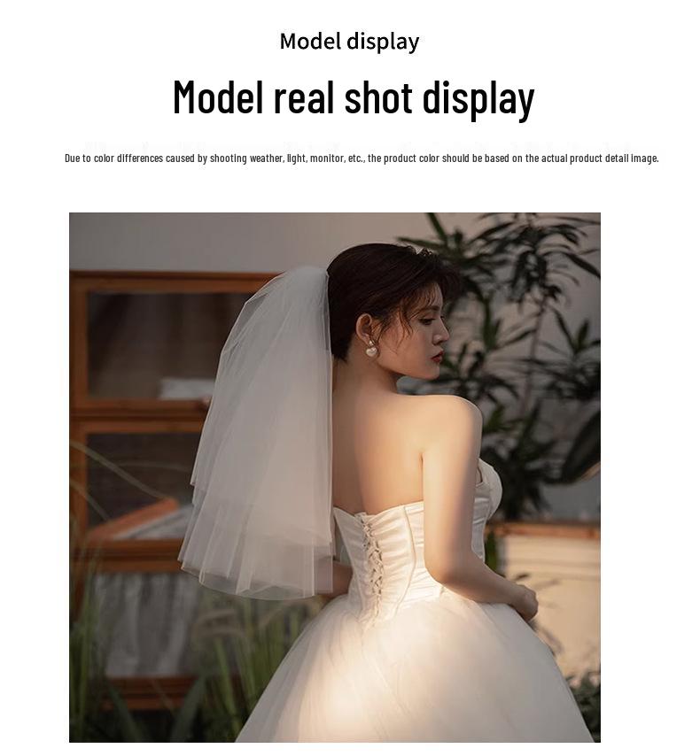 2025 Ethereal Korean Style Bridal Wedding Veil - Simple & Elegant Tulle Design