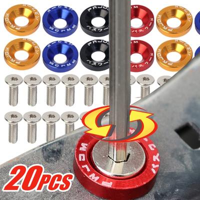 Juego de arandelas para guardabarros JDM, tornillos para modificación de automóviles, perno M6, parachoques, motor, tornillos cóncavos de aluminio, sujetadores hexagonales para Honda