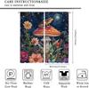 Fantasy Colorful Mushroom Frog Florals Blackout Curtains Vintage Rustic Watercolor Spring Garden Wildlife Frogs Printed Perforat