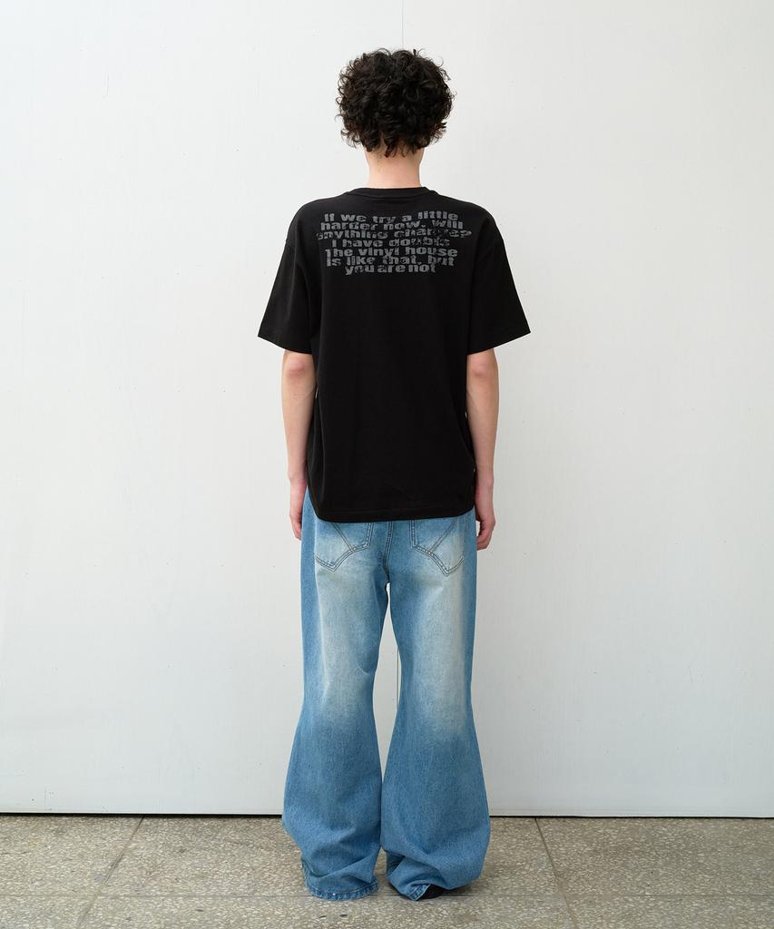 THEVINYLHOUSE Faded Star Tee Black
