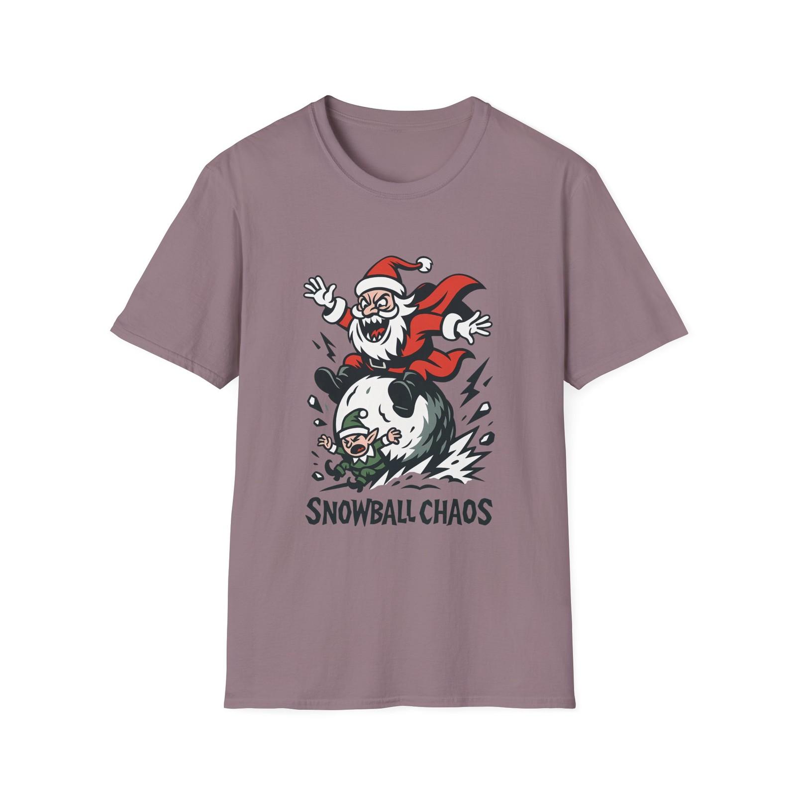 Unisex Softstyle T-Shirt Mens Womens Tees Top Evil Santa Snowball Elves Cartoon Gothic Christmas L
