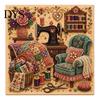 Therapeutic Creative Projects Vintage Room Diamond Painting Kit, DIY Art with Cozy Cottage Scenes, Interior Design Wall Complete Tools Set for