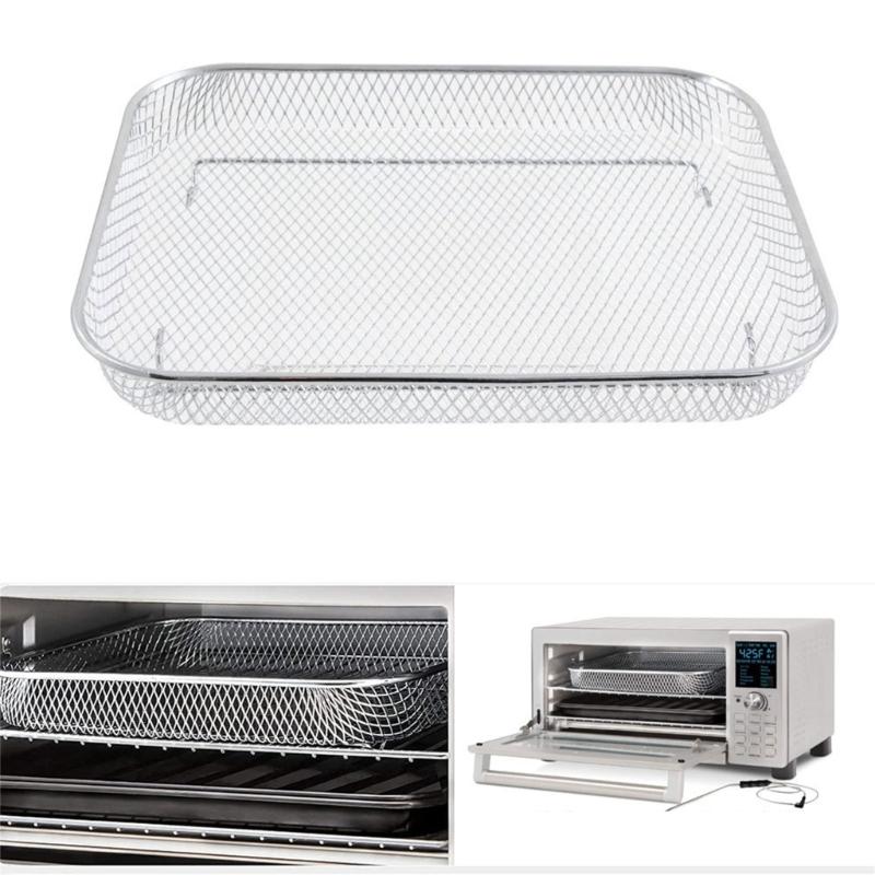 Air Fry Crisper Basket Tray & Grease Catcher Air Fryer Tray Wire Rack Kitchen