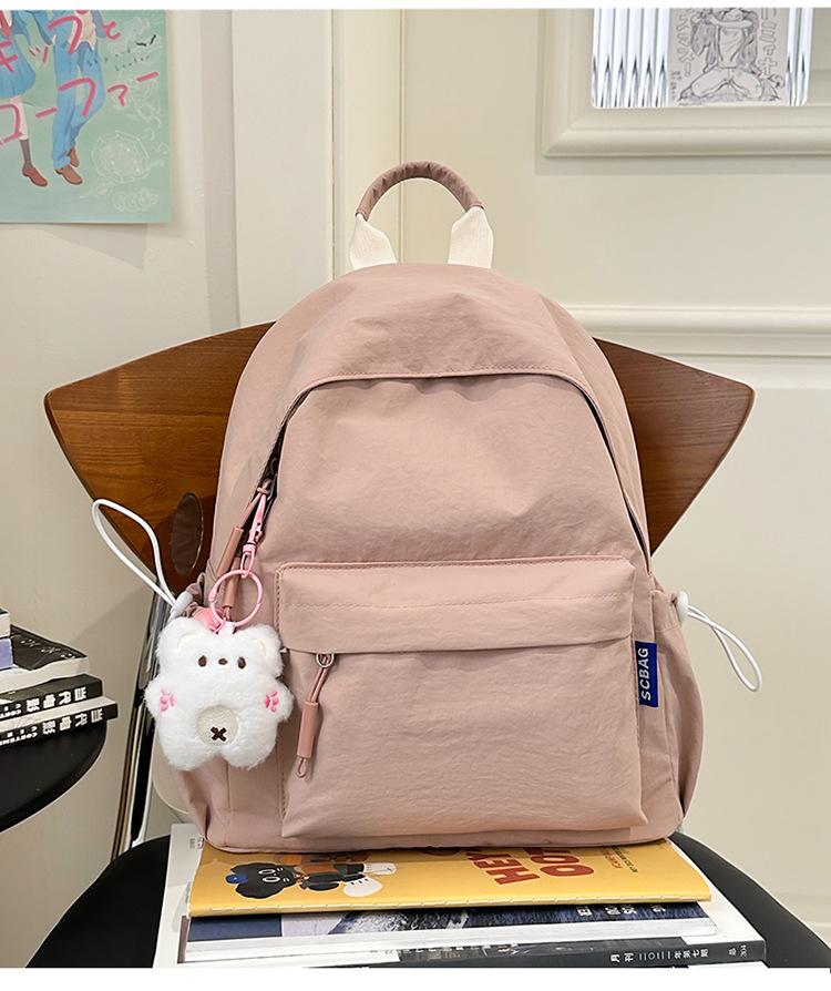 Schoolbag Japanese soft sister schoolbag Korean version solid color versatile girl small backpack leisure junior high school student backpack