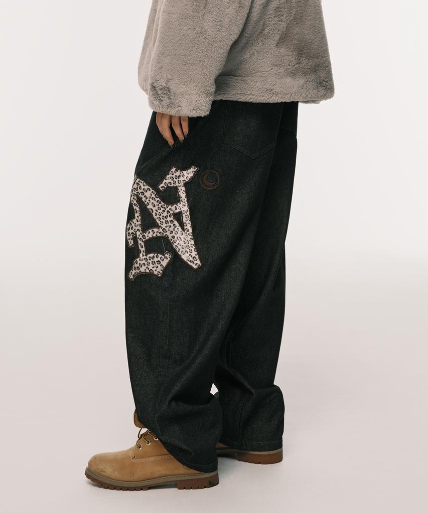 NYXX Letter N Denim Pants Indigo