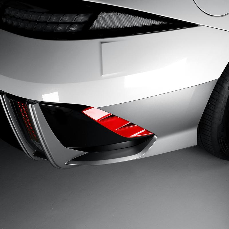 Carbon/Red Style For Hyundai IONIQ 6 -2025 LHD RHD Rear Fog Light Lamp Decorative Cover Trim Exterior Car Accessories