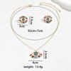 Hip Hop Simple Wind Necklace Earrings Women's Personality Angel's Eye Design Diamond Earrings Versatile Long Necklace