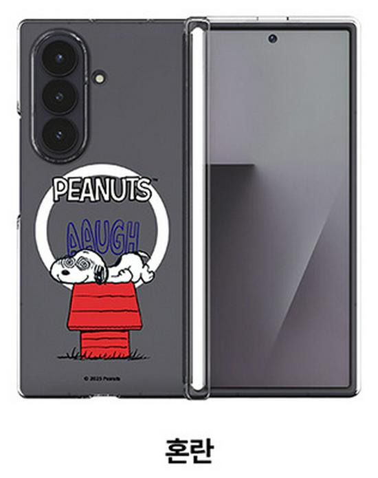 Snoopy & Charlie Cartoon Samsung Z Fold7 Clear Magnetic Phone Case