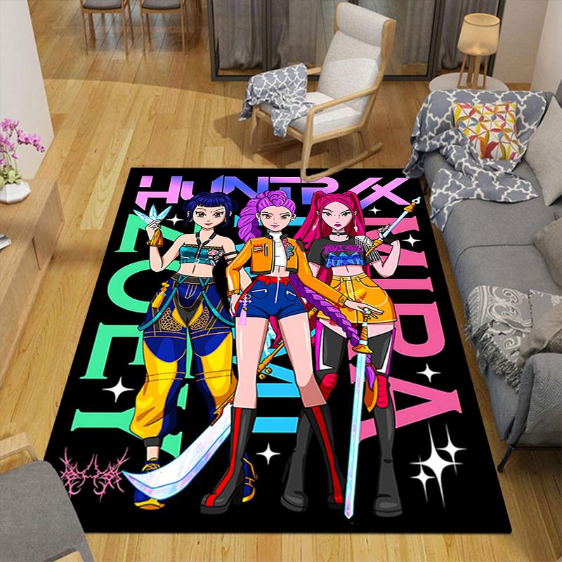 1Pc Fantasy Warrior Girls Rug, Office Carpet Indoor Outdoor Doormat, Non-Slip Soft, Living Room, Christmas Halloween Gift M929447