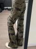 Women's Retro Camouflage Multi-Pocket Wide-Leg Work Pants
