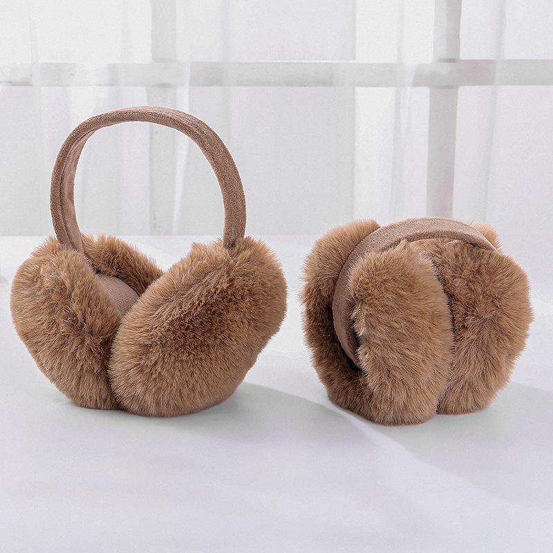 Foldable earmuffs to keep warm in winter, men's and women's ear muffs, ear bags, cute students imitation rabbit fur thickened plush