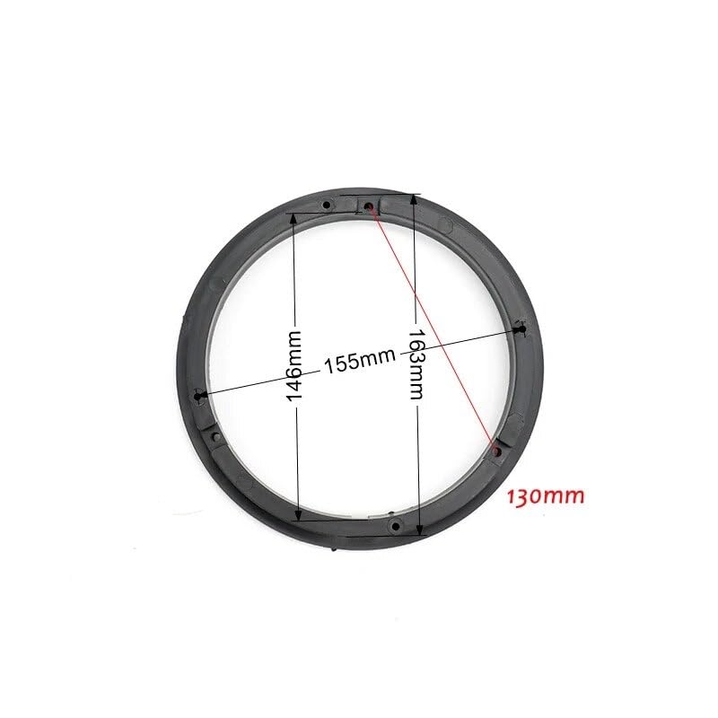 Deepa Ribusu Compatible with Suzuki 6.5 Inches (165 Mm) Inner Baffle Car Speaker Spacer, Plastic, Black, Set of 2