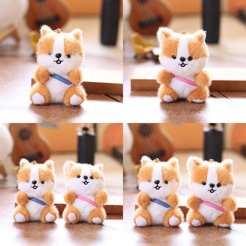Corgi Plush Puppy Pendant Bag Hanging Decoration Keychain Animal Cartoon Doll