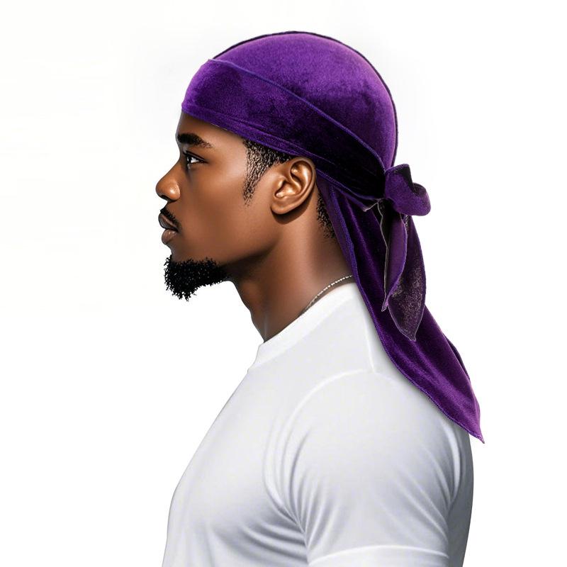 Корейский Бархатный Пиратский Длиннохвостый Дураг Головной Платок Шапка One Size