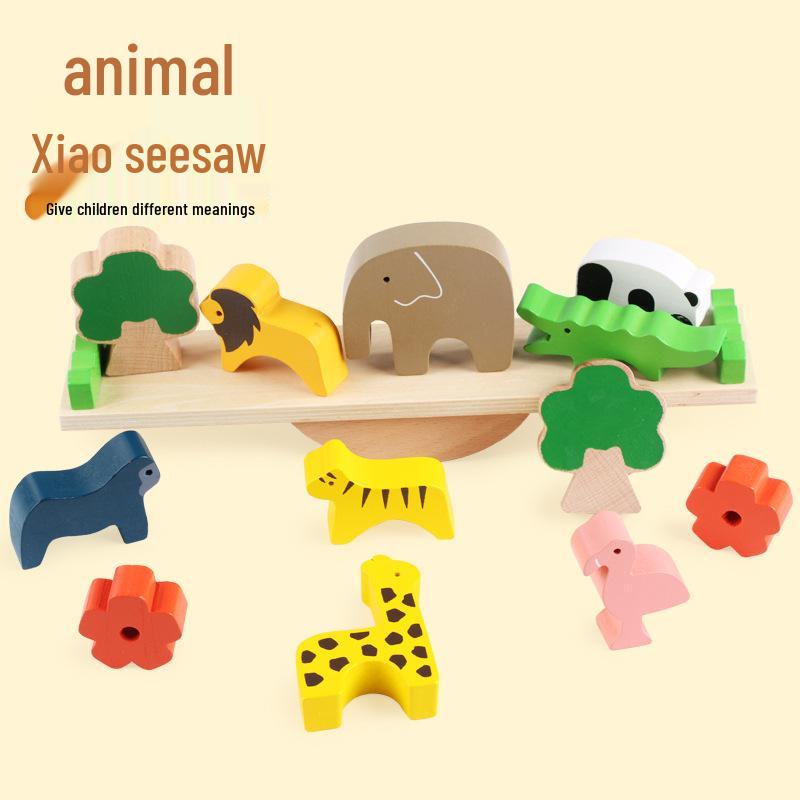 Animal Seesaw Balance Beam - Educational Stacking Blocks for Ages 3-6