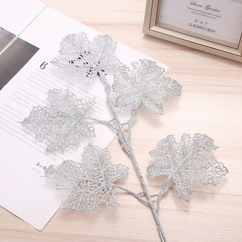 Wedding Home Glitter Glitter Leaves Christmas Tree Decor Artificial Flower Christmas Decorations