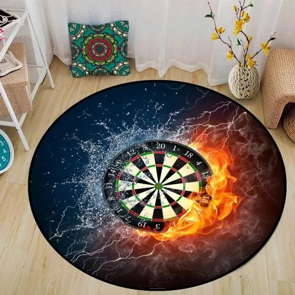 Dartscheibenmuster Runder Teppich Rutschfester Bereichsteppich Fußmatten Für Schlafzimmer Wohnzimmer Badezimmer Dekor Kinderspielteppiche Yogamatte