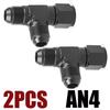 2X AN4 AN6 AN8 AN10 AN12 Universal Aluminum Hose Tee Connector Fittings Male To Male Female Tee On Side Thread Fitting Adapter