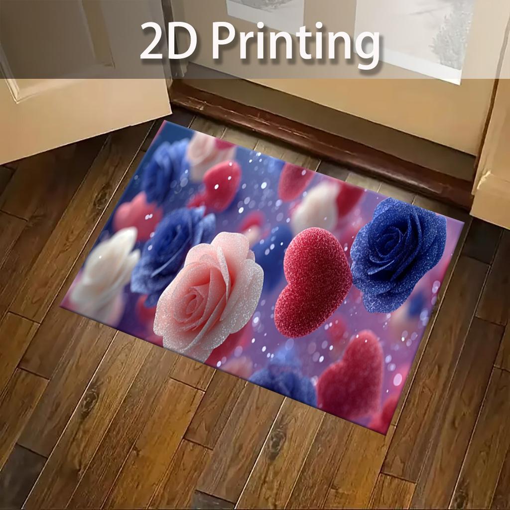 Romantic Floral Carpet Doormat Welcome Mat Kitchen Rug Carpet For Live Room Rug For Bedroom Bedside Floor Mat Home D