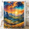 Sunset Mountain Majesty: Scenic Landscape Pattern Shower Curtain for a Tranquil and Inspiring Bathroom Décor