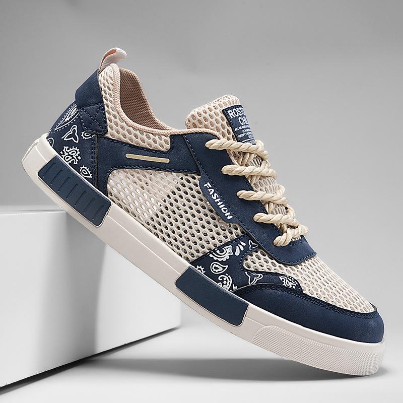 Summer Large Size Hollow Fashion Board Shoes Men's Shoes Comfortable Mesh Shoes Lightweight Trend Versatile Casual Sports Shoes