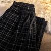 HOUZHOU Plaid Pants Women Chic Student Sweatpants Oversized Casual Ins Loose Trousers Trend