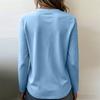 Camisa Henley de Manga Larga para Mujer Casual Holgada Botones Cuello en V Ligera Pulóver para Uso Diario