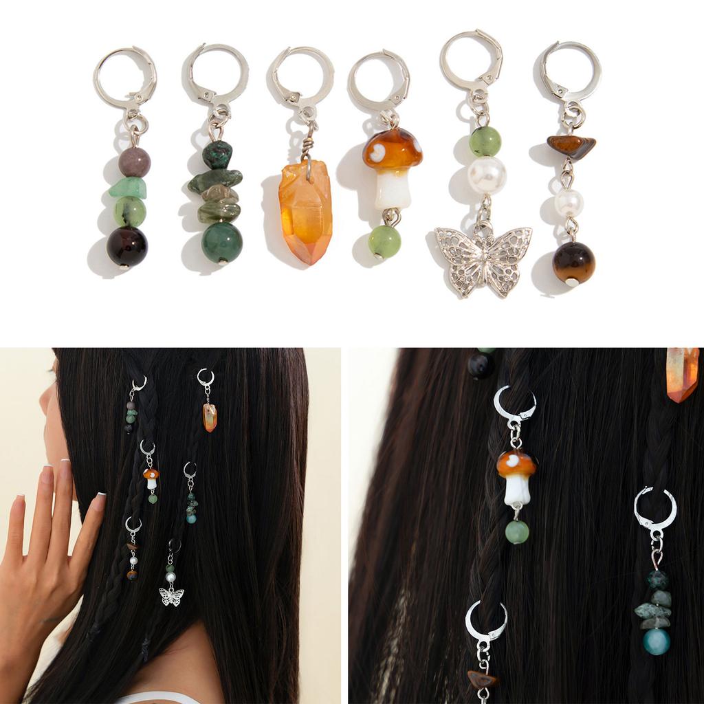 Creative Stone Hair Jewelry Set Crystal Artistic Design Dreadlock Beads For Creative Hairstyling