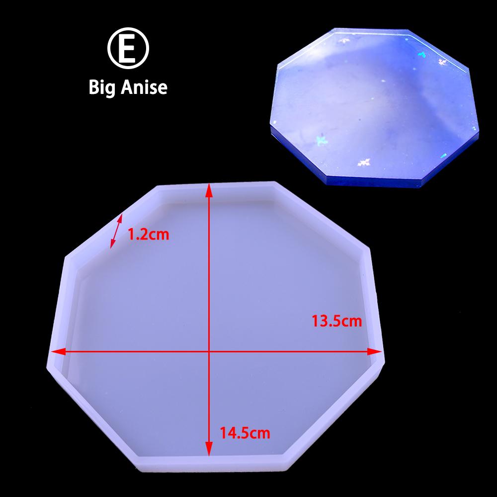 For Better Life Transparent Diy Crystal Soft Silicone Mold Love Diamond Hexagon Octagonal Mirror Coaster Display Decorations
