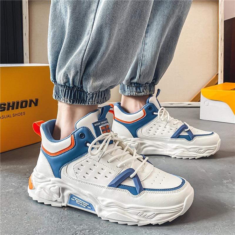 

2024 Winter Shoes for Men PU Men s Vulcanize Shoes Chunky Male Sneakers Mixed Colors Lace Up Platform Outdoor Men s Casual Shoes