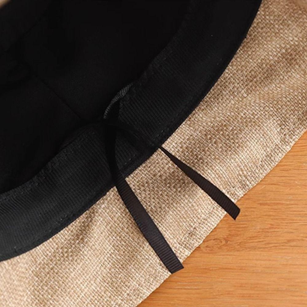 Roll Rim Fisherman Hat Linen Fedora Hat Casual Sunshade Hat  Outdoor Sports
