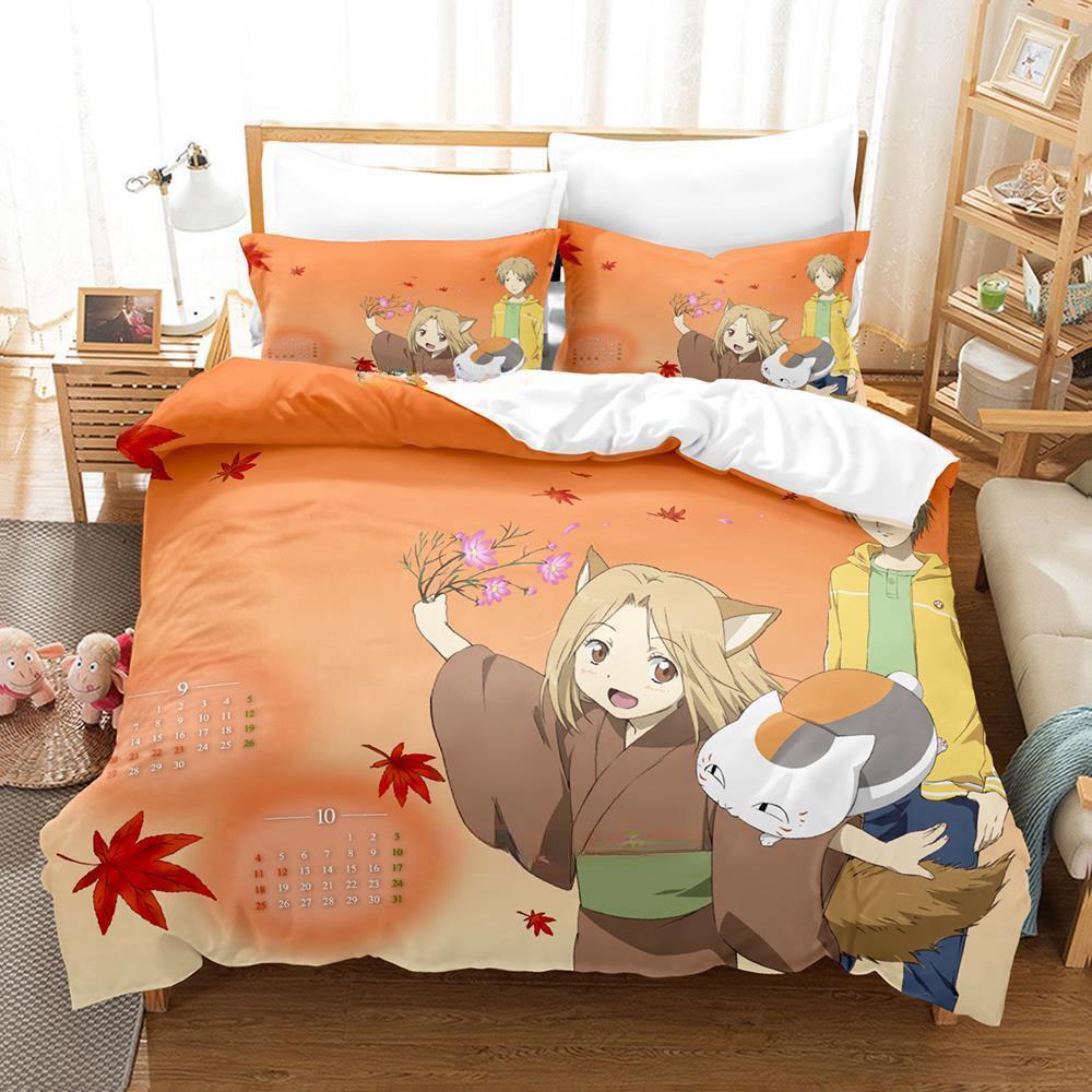 

Comforter New Natsume S Book Of Friends Bedding Set Single Twin Full Queen King Size Bed Set Adult Kid Bedroom S Anime Bed Comforter (quilt)-EU Single(135*200cm)3pcs
