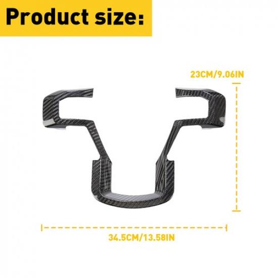 Steering Wheel Cover for Ford F150 Bezels Trim F250 F350 2017- Carbon Fiber