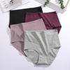 FINETOO Cotton Plus size Underwear Women's Striped High Waist Panties Sexy Elastic belt Breathable Brief 14 Colors Soft Lingerie
