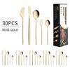 Gold Cutlery Set Stainless Steel Dinnerware Set 30Pcs Knives Forks Coffee Spoons Flatware Set Kitchen Dinner Tableware Set
