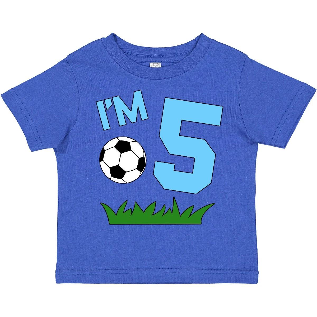 Inktastic I m Five! Fifth Birthday Soccer Toddler T-Shirt Birthdays Five Turning 100