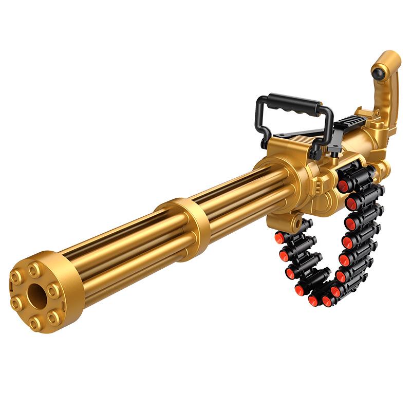 Children's Golden Gatling Electric Soft Bullet Gun with Continuous Ejection