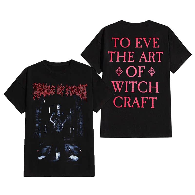 Retro Cradle of Filth Band's Extreme Gothic Black Metal Rock Dark American Short-sleeved T-shirt