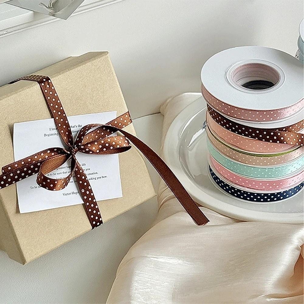 Multi Color Ribbon Polka Dot DIY Crafts Hair Bows Fabric Ribbons Wedding Party Home Decor 25 Yards Gift Wrapping Ribbons