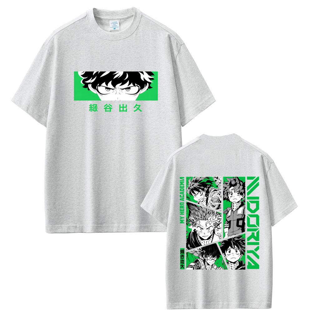 Anime My Hero Academia Midoriya Izuku Eyes Graphic Tshirts Unisex Women Casual High Quality Cotton Y2K Tees Male Unisexga Streetwear