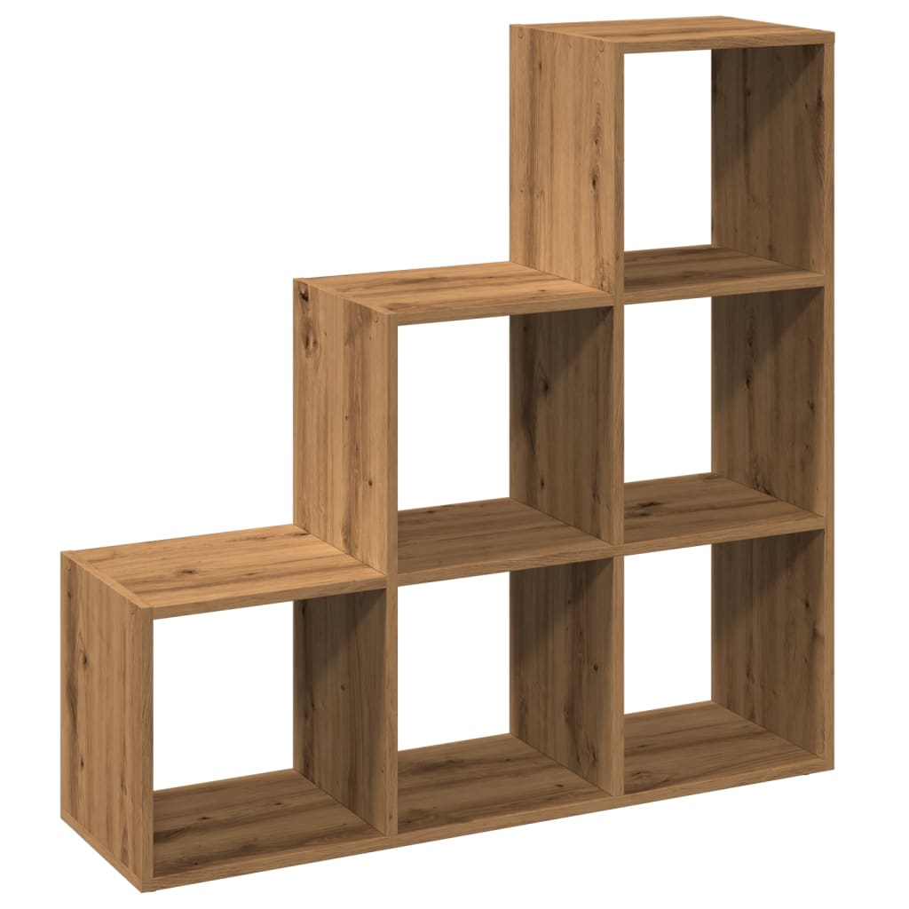 Room Divider Bookshelf 3 Tier Artisan Oak Style 99 x 29 x 99 cm