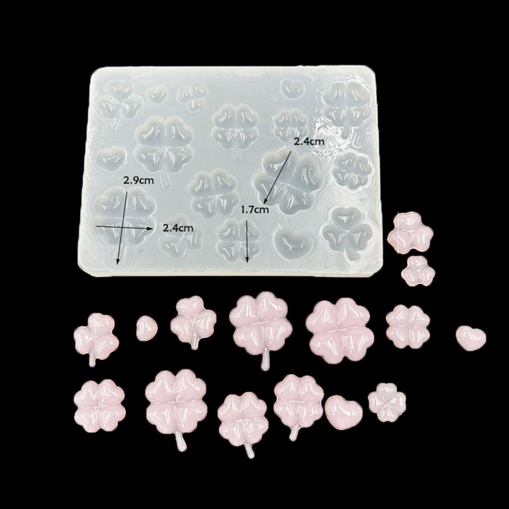 High Gloss Silicone 4-Leaf Grass Jewelry Pendant Mold Multipurpose Craft Tool For DIY Projects Simple Clean Design