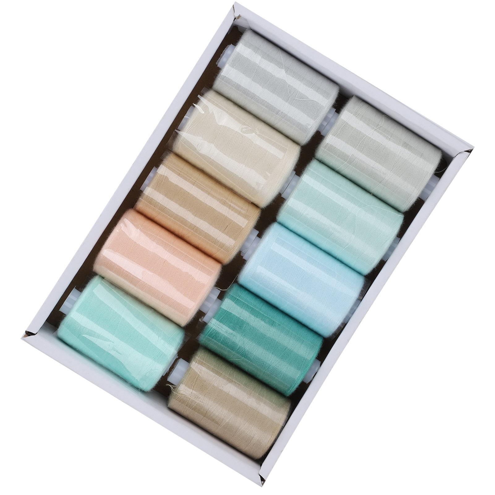 

10 Rolls Sewing Thread Set Household Color Pagoda Threads HandMade Accessories 402(Cool Color Combination )