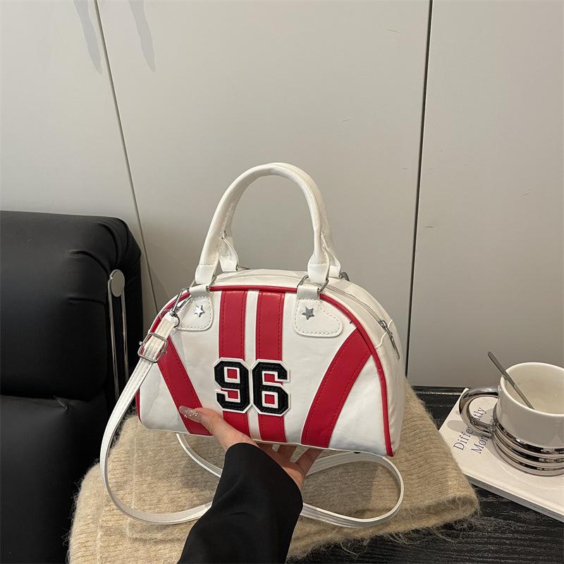 American Sports Hot Girl Style Women's Bag Internet Celebrity Trend Bowling Handbag Fashion Casual Shoulder Messenger Bag