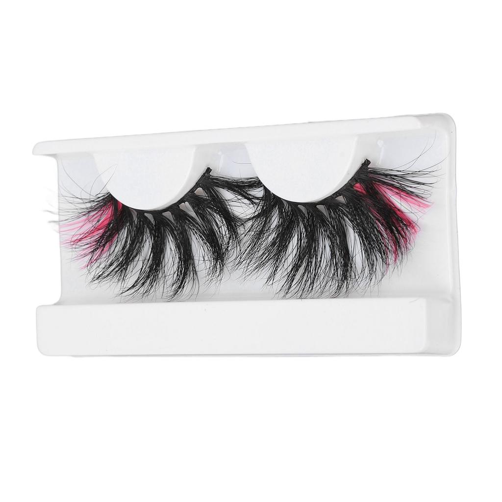 0.98in Color False Eyelashes Wispy Fluffy Pink Ends Dramatic Colored False Eyelashes 670A 5C