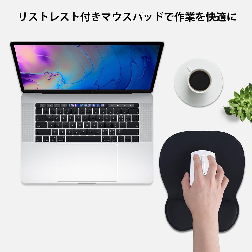 EooCoo Ergonomic Gaming Mouse Pad with Wrist Wrist Rest Mouse Reduces Comfortable and Soft Silicone Base with Low for Internet Cafe Black Support,