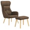 Recliner Chair with Ottoman Brown Fabric