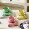 OLOEY Pearl White Milky Design Pillow Cup & Saucer Set